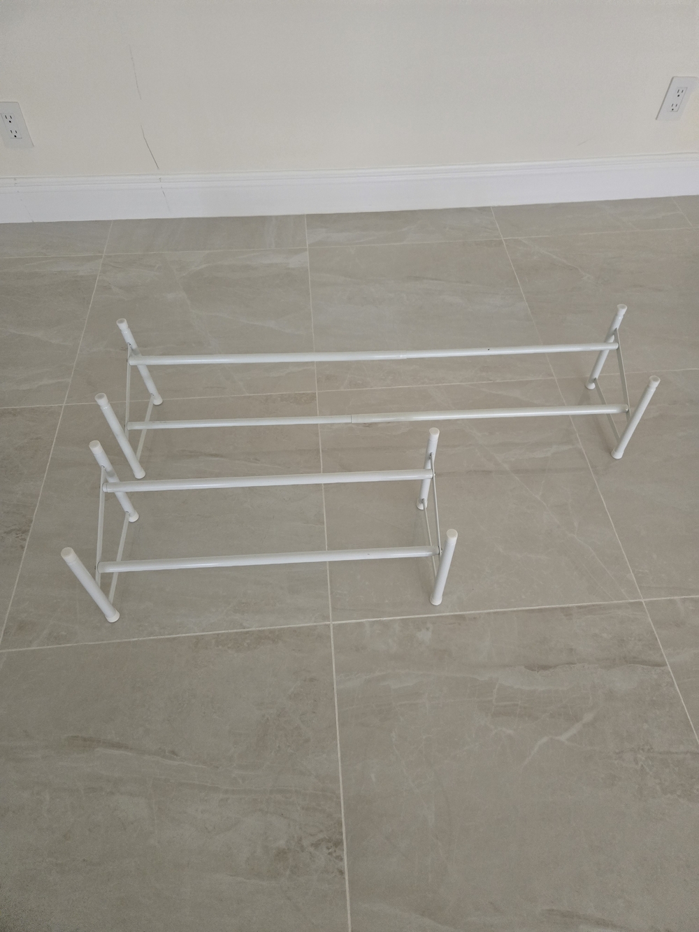 White Metal Shoe Organizers - Set of 2